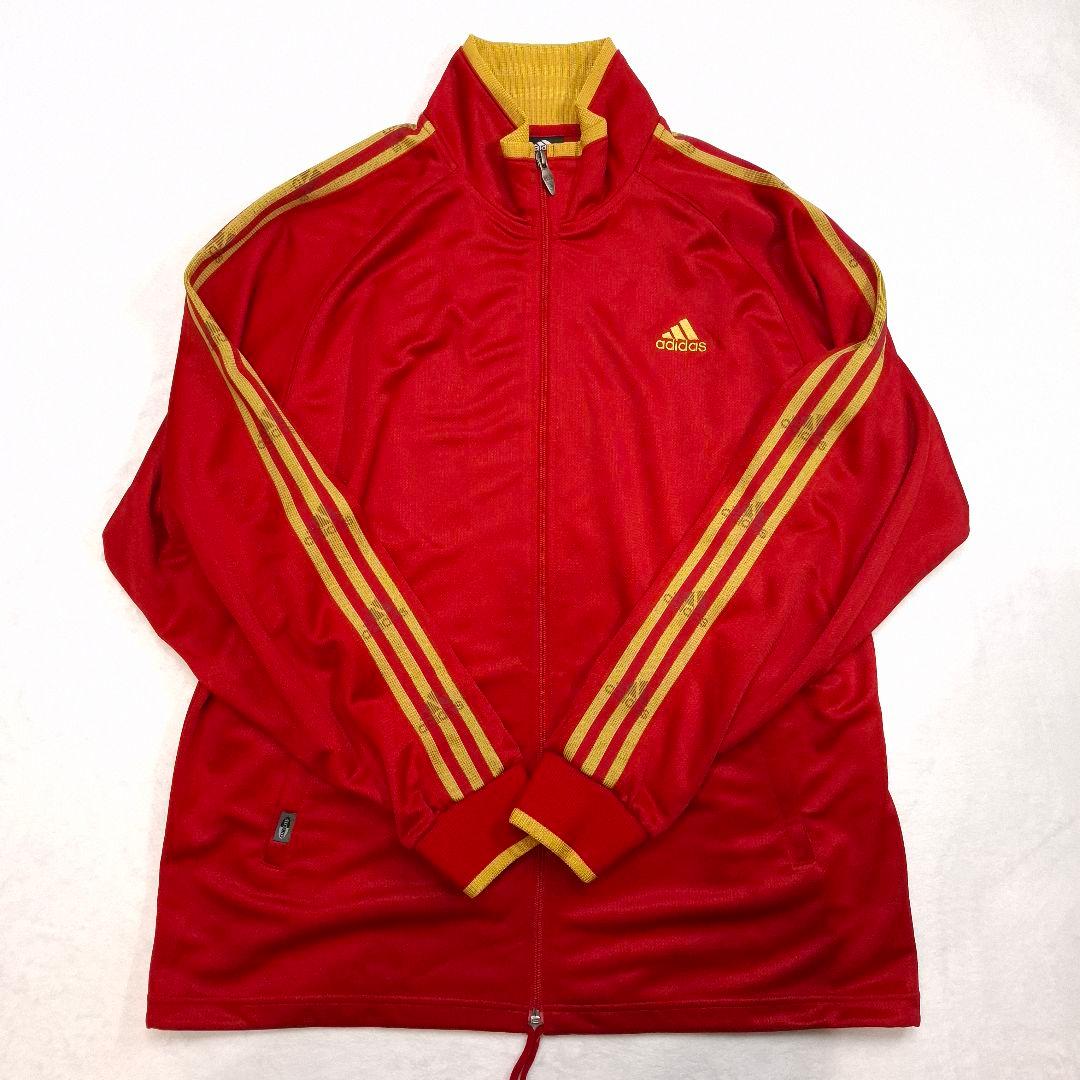 【ビッグサイズ/美品】adidas セットアップ ジャージ 赤×金 2XL