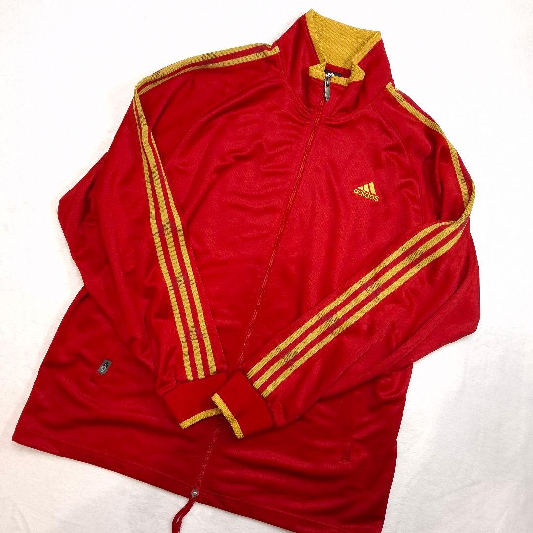 【ビッグサイズ/美品】adidas セットアップ ジャージ 赤×金 2XL