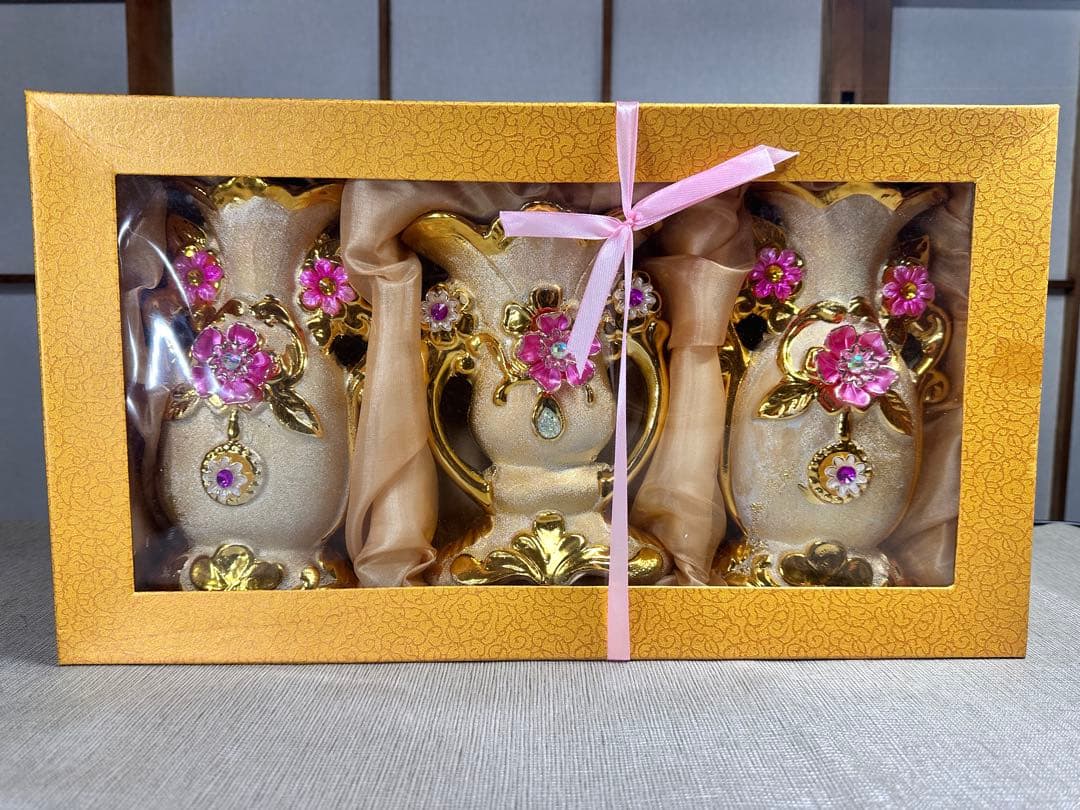 【お得】磁器製 花瓶 3点セット×8箱 まとめ売り