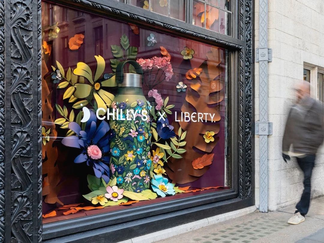 CHILLY'S 花柄ネイビー水筒