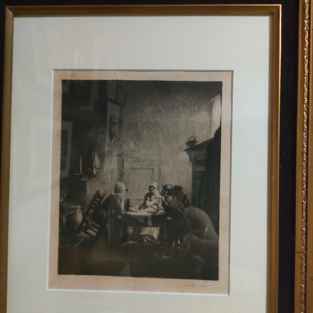 1897年のエッチング　フェルディナンド・シュムッツァー作品　直筆サイン
