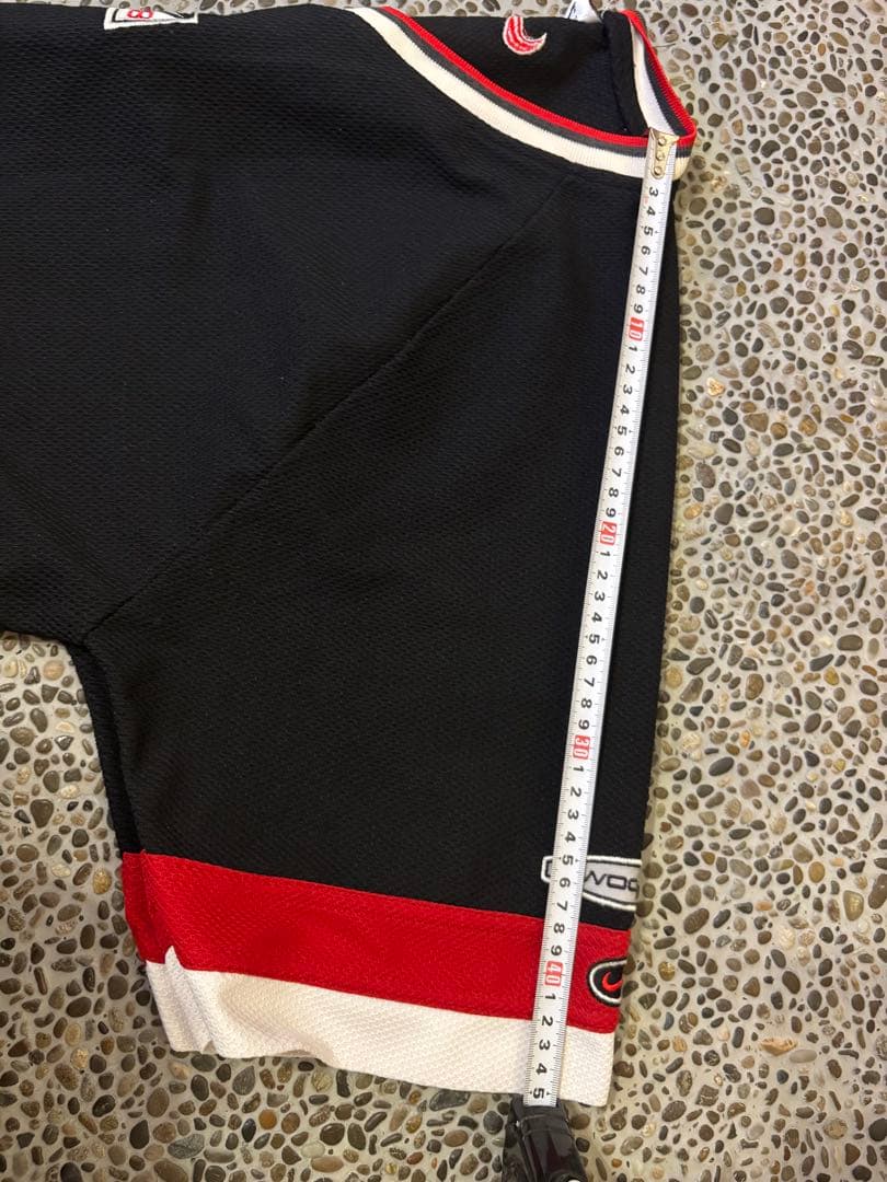 y2k NIKE 90s 銀タグ SWOOSH18 メッシュTシャツ 黒×赤×白