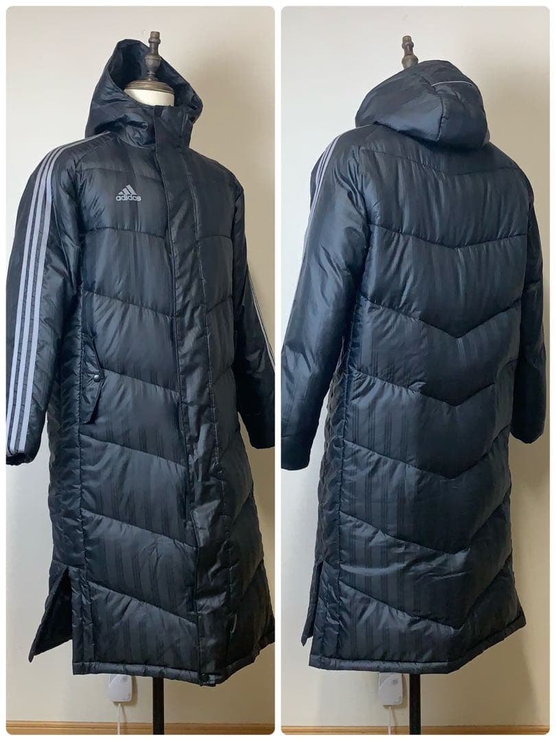 【美品】adidas ベンチコート　フード着脱不可　L（メンズM〜L相当）