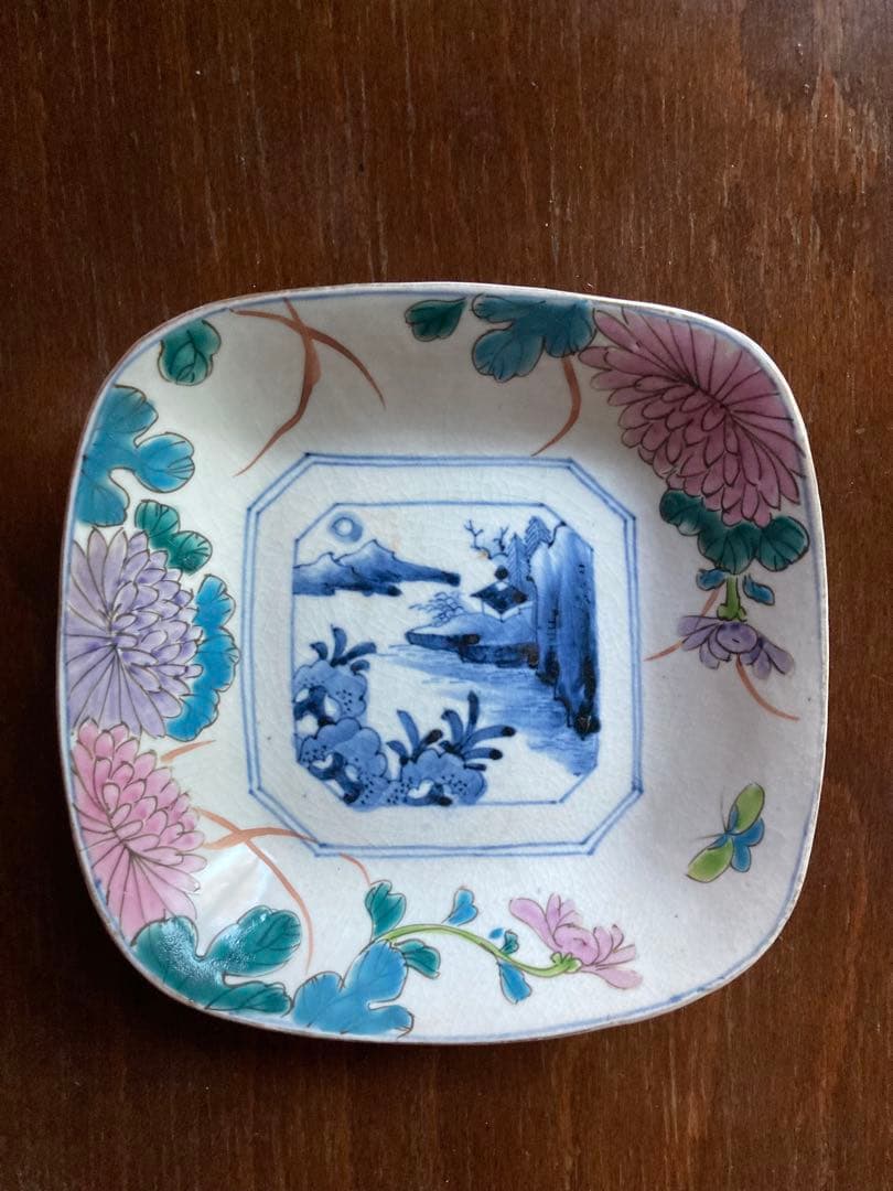 a 稀少　古伊万里　色絵　皿　骨董　アンティーク