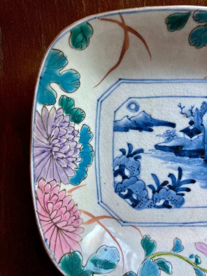 a 稀少　古伊万里　色絵　皿　骨董　アンティーク