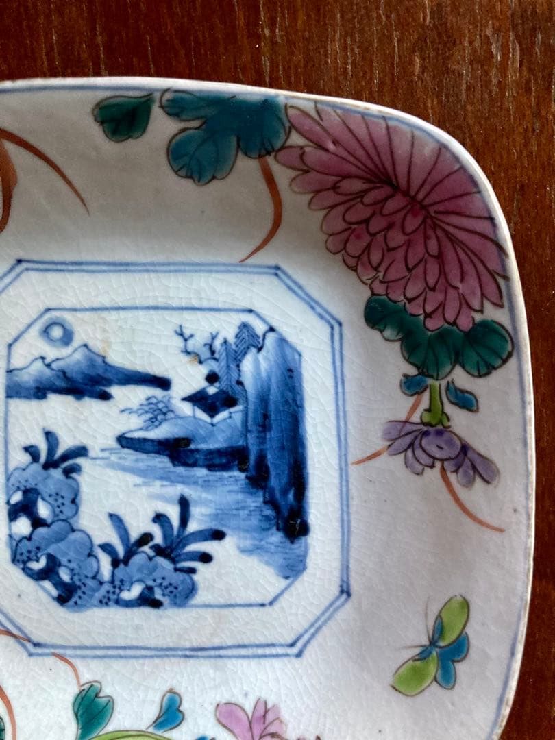 a 稀少　古伊万里　色絵　皿　骨董　アンティーク