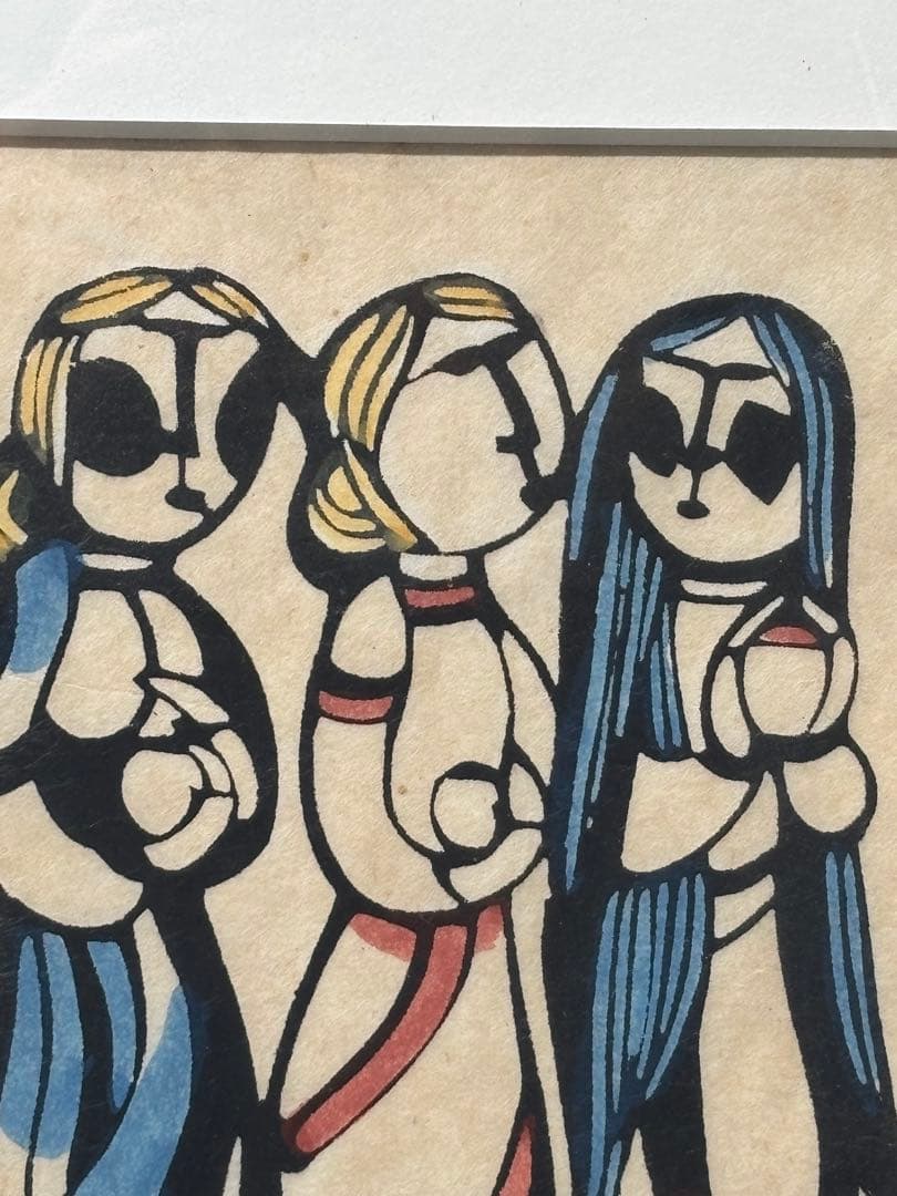 渡辺禎雄[復活の朝] 版画　額装 絵　サイン　限定
