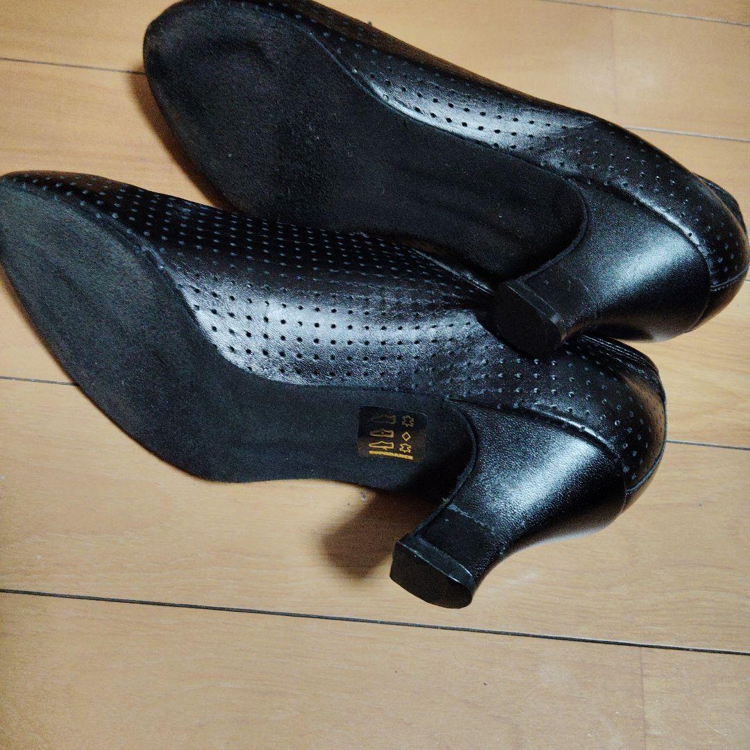 スーパー 社交ダンスシューズ 黒 レザー