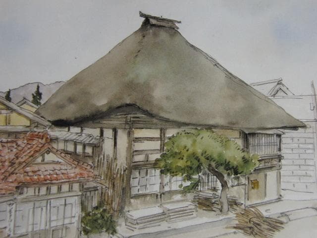 向井潤吉、【七ヶ宿街道関（宮城県）】、希少な額装用画集画、新品高級額 額装付