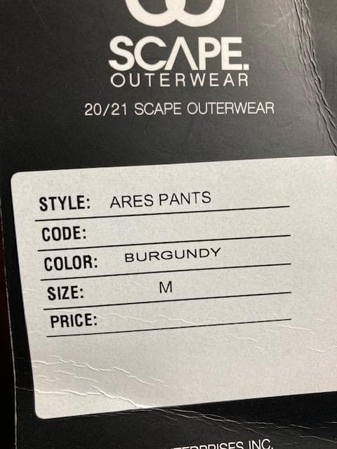 けけけ エスケープ ARES パンツ BURGUNDY M