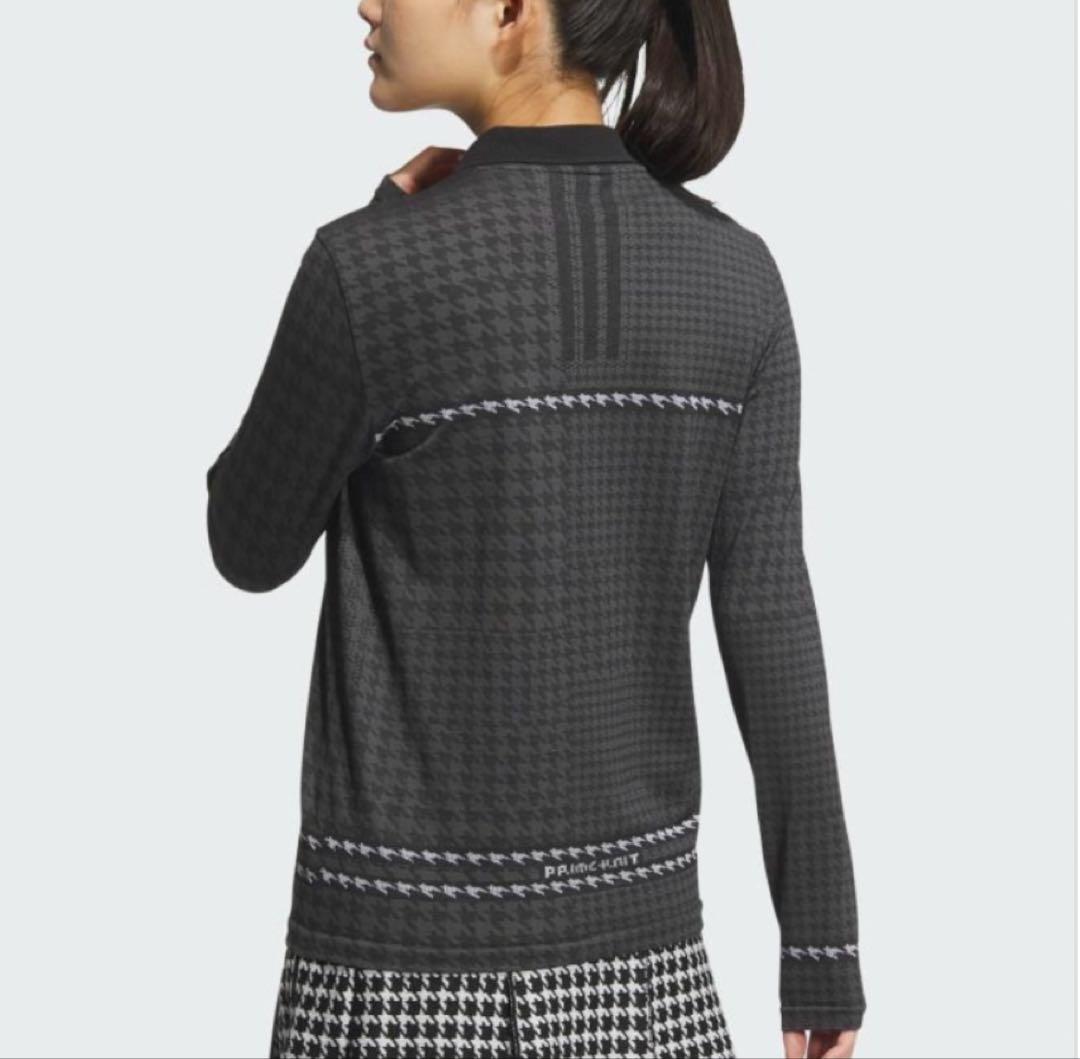 新品adidasゴルフPRIMEKNIT　ポロ襟ニット チェック 人気　XL