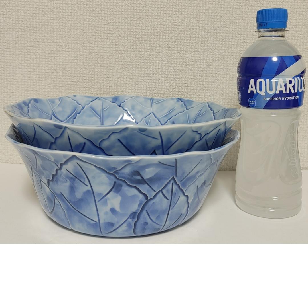 陶磁器 2枚セット★有田焼? 刻印 鉢 白 青 花文様 和食器 磁器 大鉢 日本