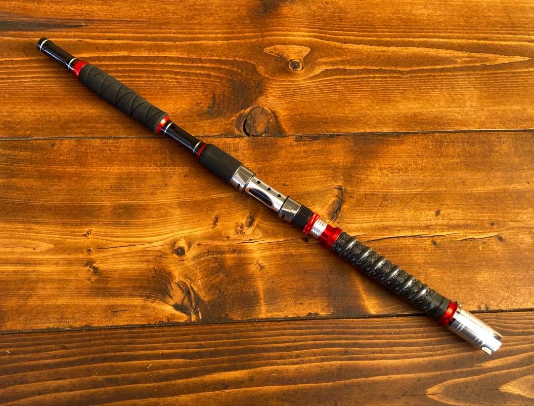 新品未使用　ジギングロッド　船釣り　3ピースパックロッド　スロージギング　レッド