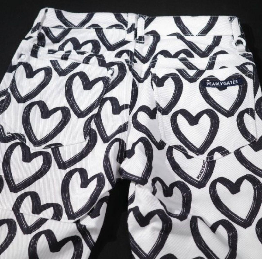 【新品未使用】PEARLY GATES レディース ハート柄 ストレッチパンツ