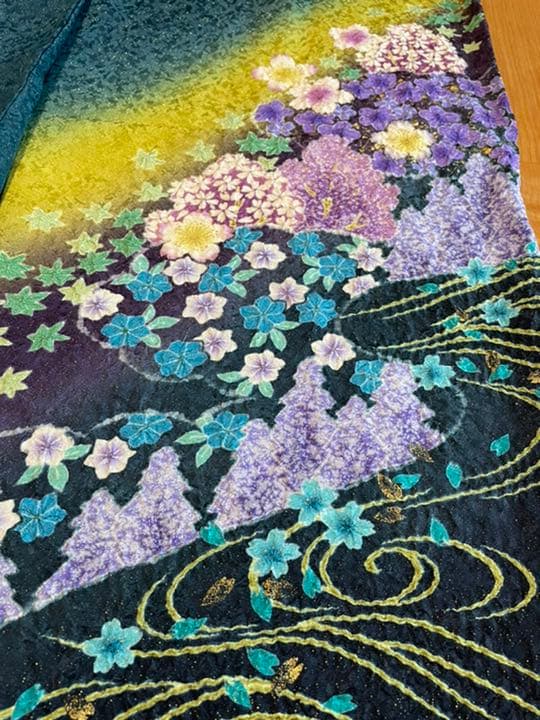 振袖　セット　絞り　着物の丸昌　　緑