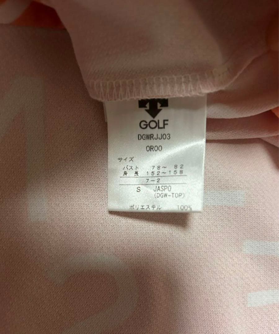DESCENTE GOLFノースリーブ ポロ ワンピース 総柄 オレンジ系S