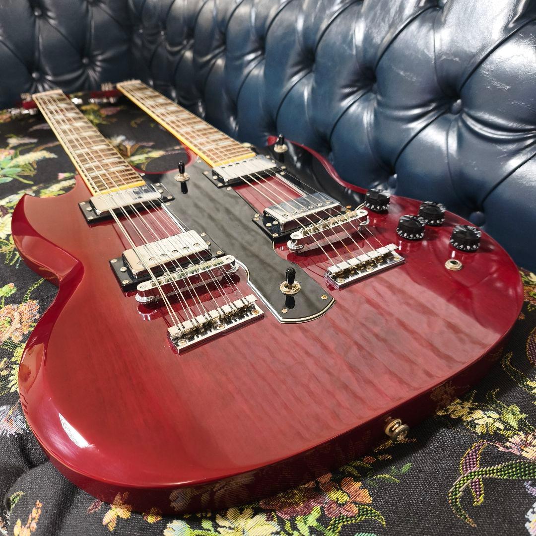 【美品・希少】mavis ダブルネックギター 専用ハードケース付