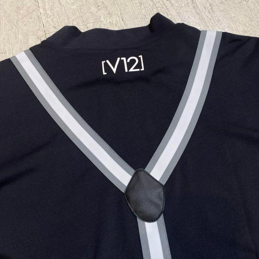【新品】V12 レディース ゴルフウェア 半袖 モックネック 黒 M