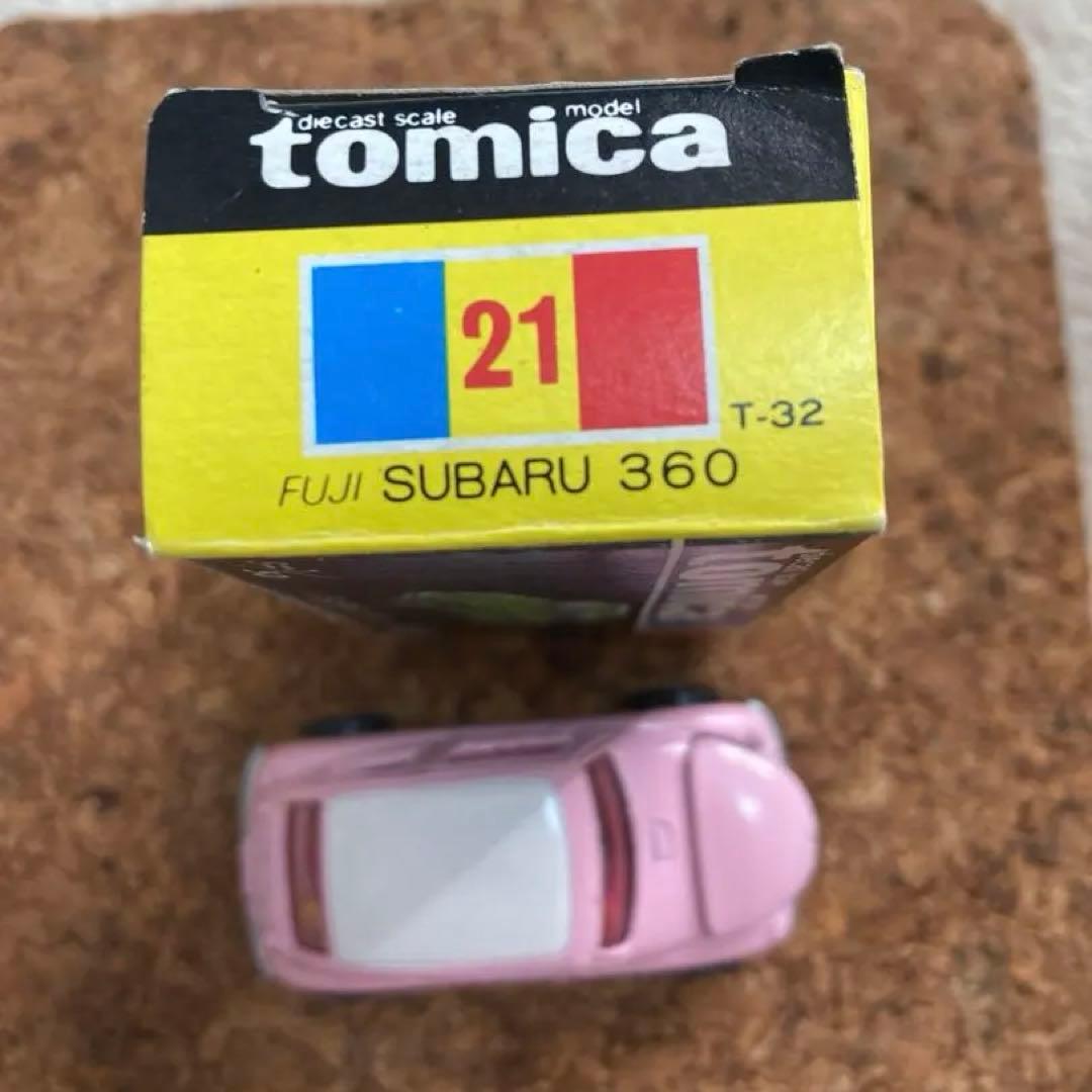 【新品】TOMICA スバル360 ピンク×アイボリー No.21 箱付き　黒箱