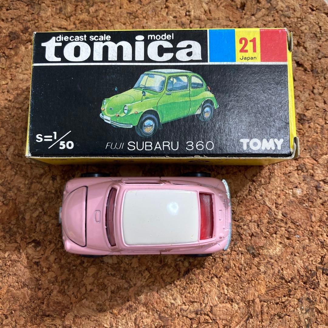 【新品】TOMICA スバル360 ピンク×アイボリー No.21 箱付き　黒箱