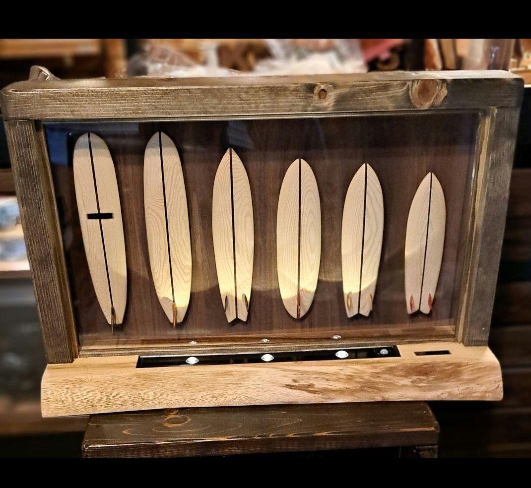 miniature wood surfboard インテリア
