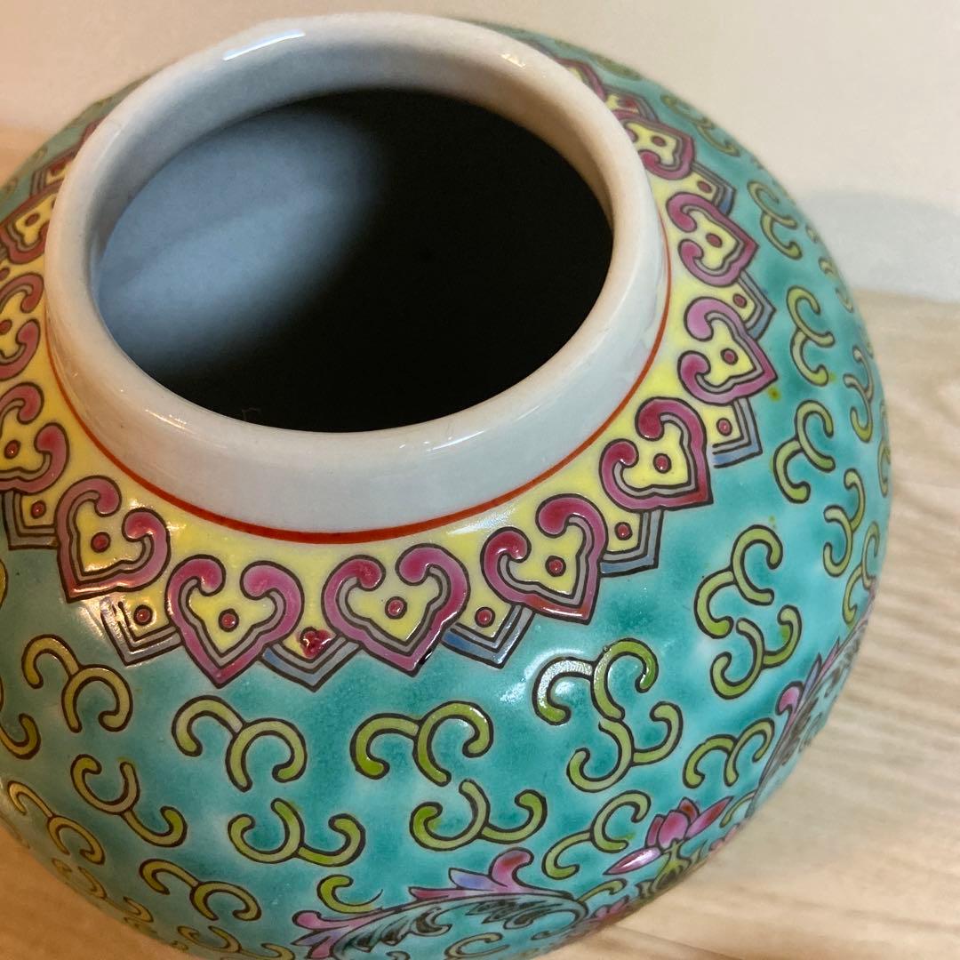 【中国アンティーク】景徳鎮　茶筒