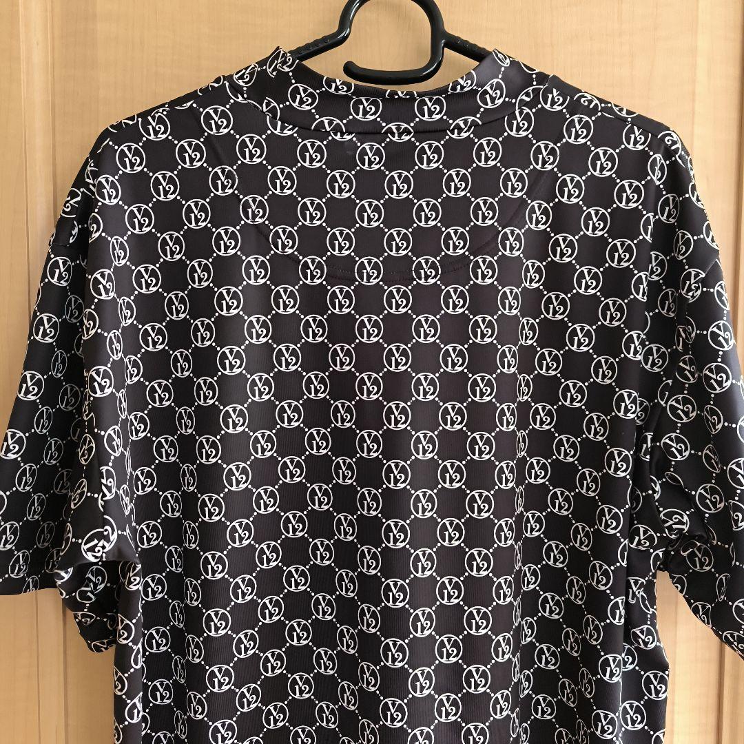 美品　V12 　ゴルフウエア　半袖 MONOGRAM MOCK ブラック　L