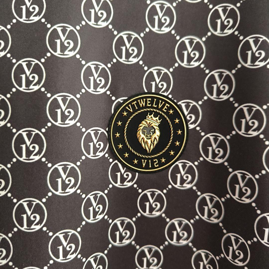 美品　V12 　ゴルフウエア　半袖 MONOGRAM MOCK ブラック　L