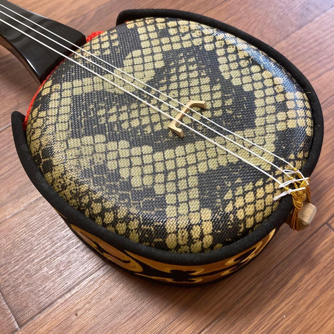 三線本体 ヘビ皮模様 3本弦