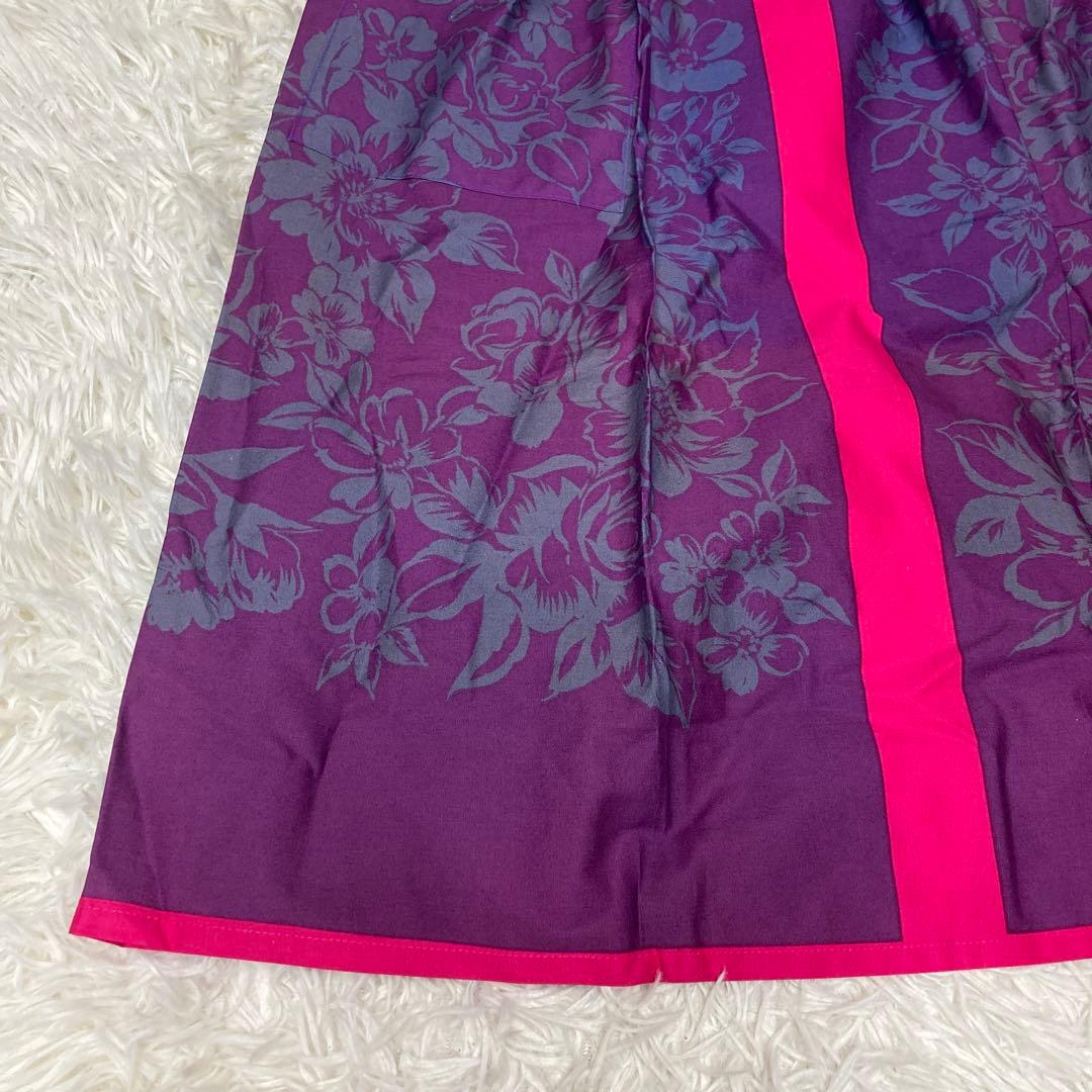 ✨未使用タグ付き品✨ イヴサンローラン エプロン 紫系 花柄 ポケット付き