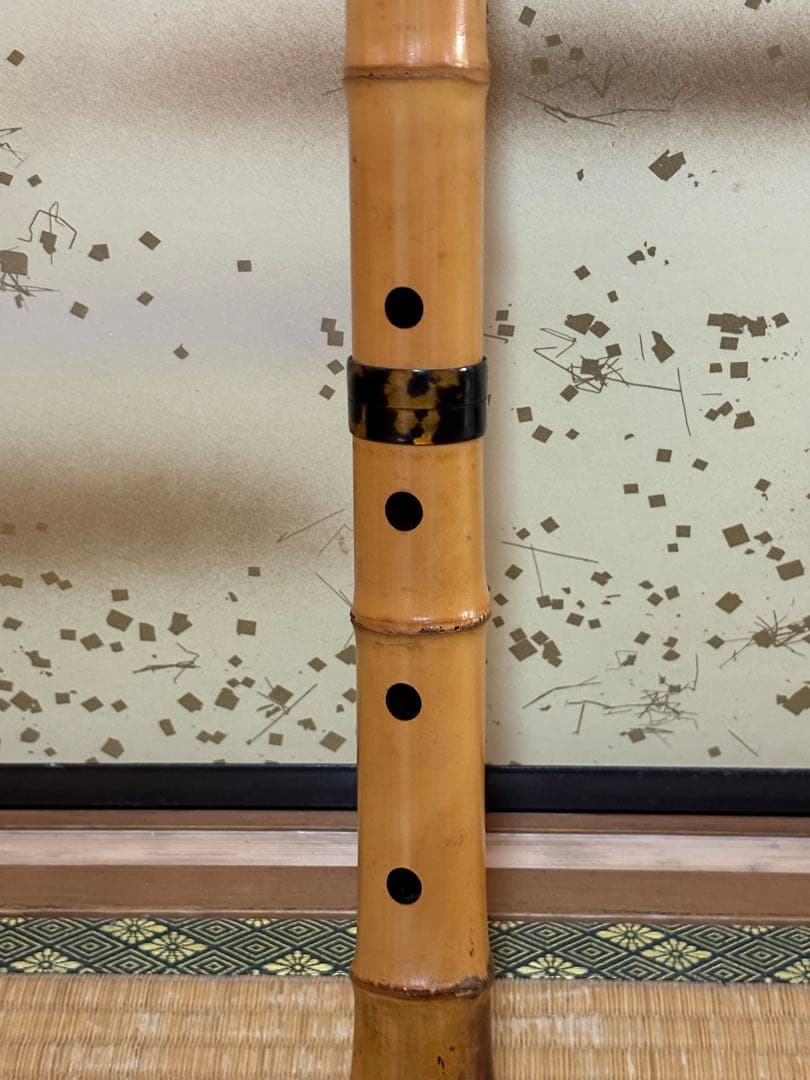 ⭐️都山流尺八　松下深水銘 鼈甲継　1尺8寸管　長さー約54.8センチ