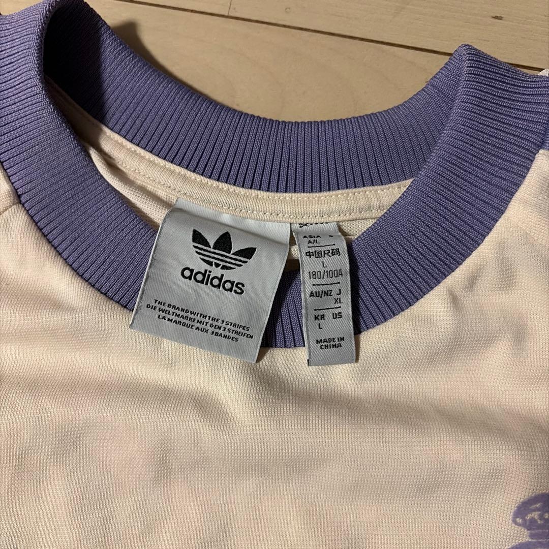adidas REAL MADRID シャツ XL クリーム/ラベンダー