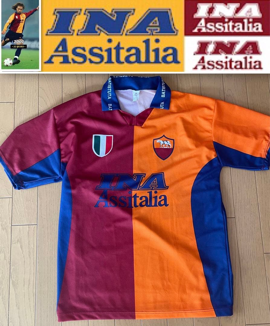 希少レア！AS Roma INA レプリカ サッカージャージ イタリア製XL