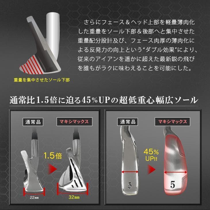 新品マキシマックスアイアン 6本セット 三菱ケミカル製 プレミア飛匠シャフト