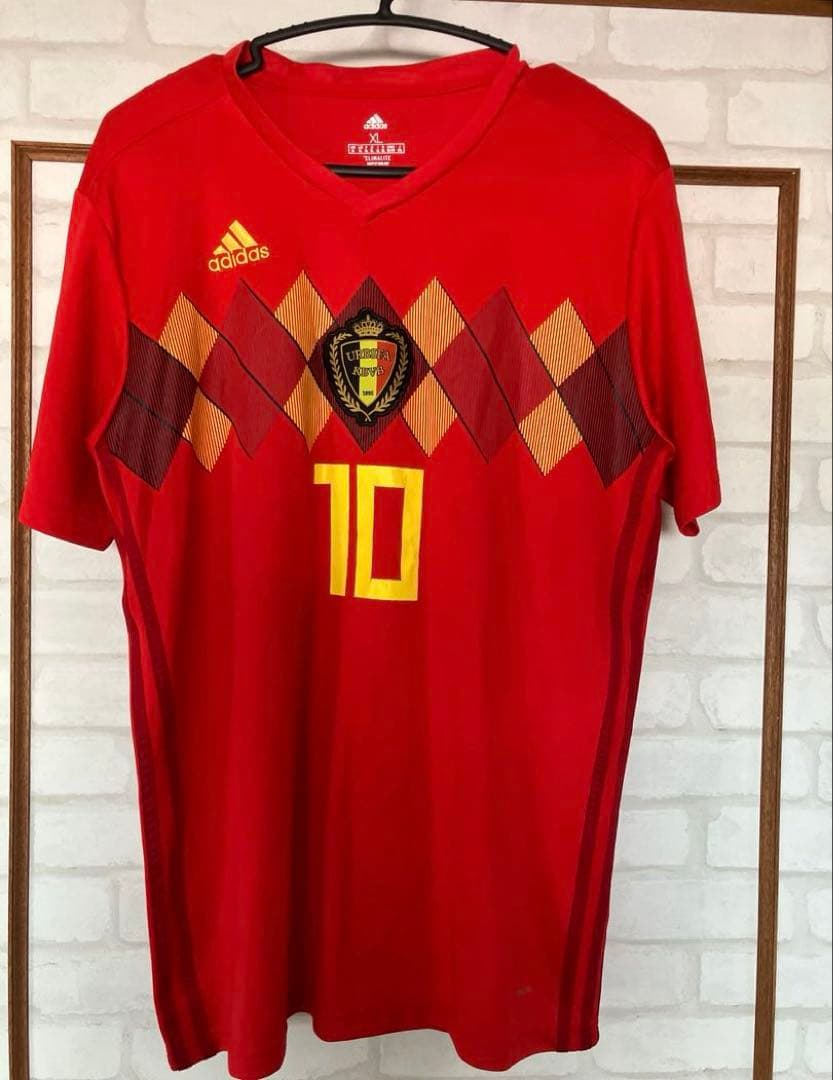 adidas ベルギー代表　アザール　サッカーシャツ XL レッド 10番
