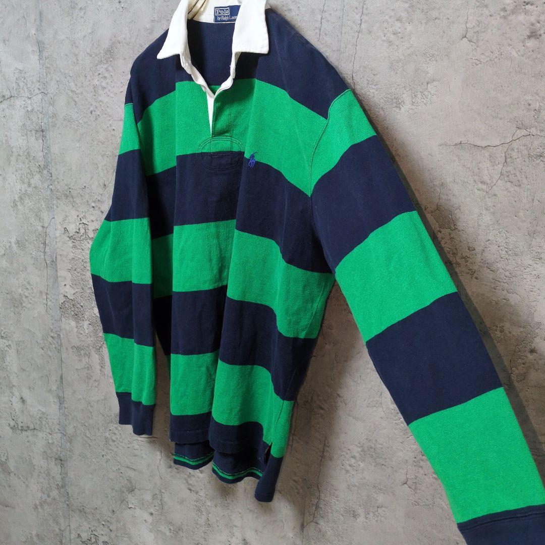 ポロバイラルフローレン ラガーシャツ　XL 太ボーダー 90s