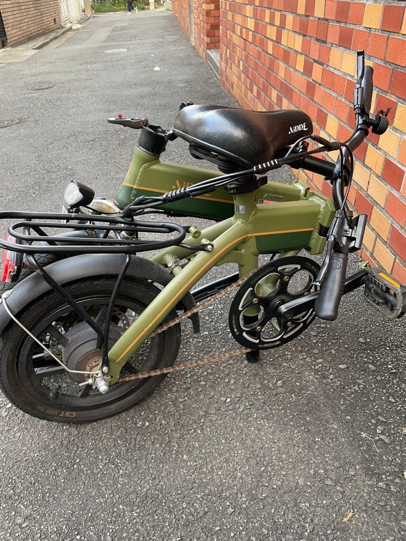 AiDDE 折畳み電動アシスト自転車 14インチ/後輪パンク/送料込
