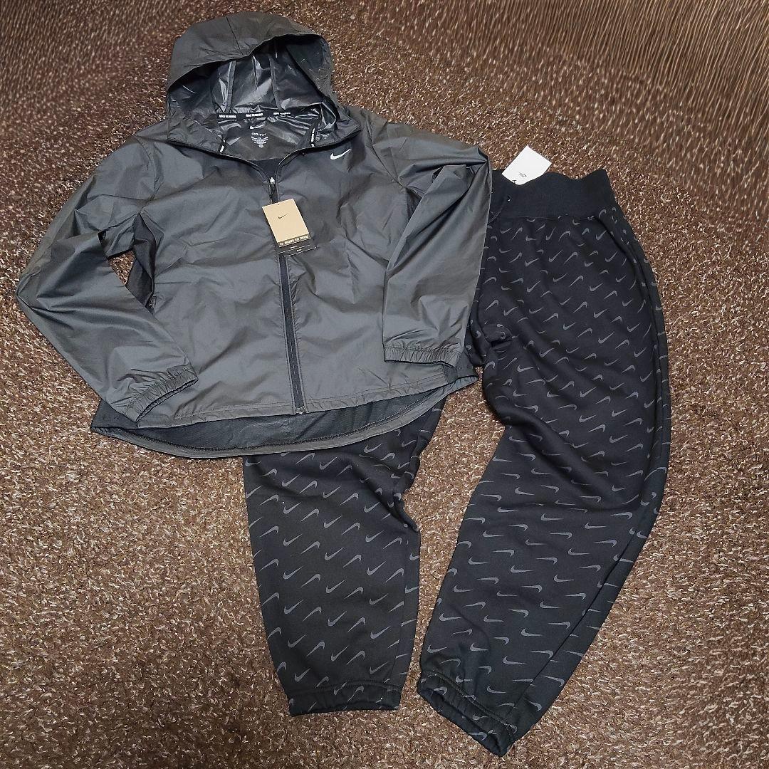 新品 NIKE セットアップ ナイロンパーカー 総柄 フリースパンツ 上下セット
