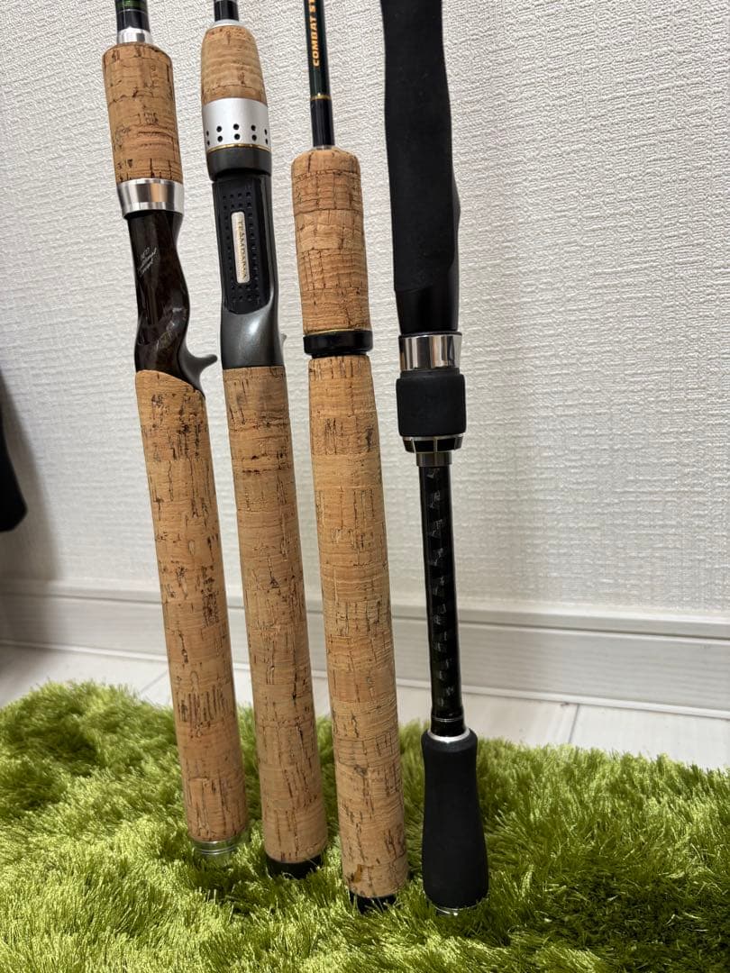 ハートランドなど バスロッド 4本セット コルクハンドル