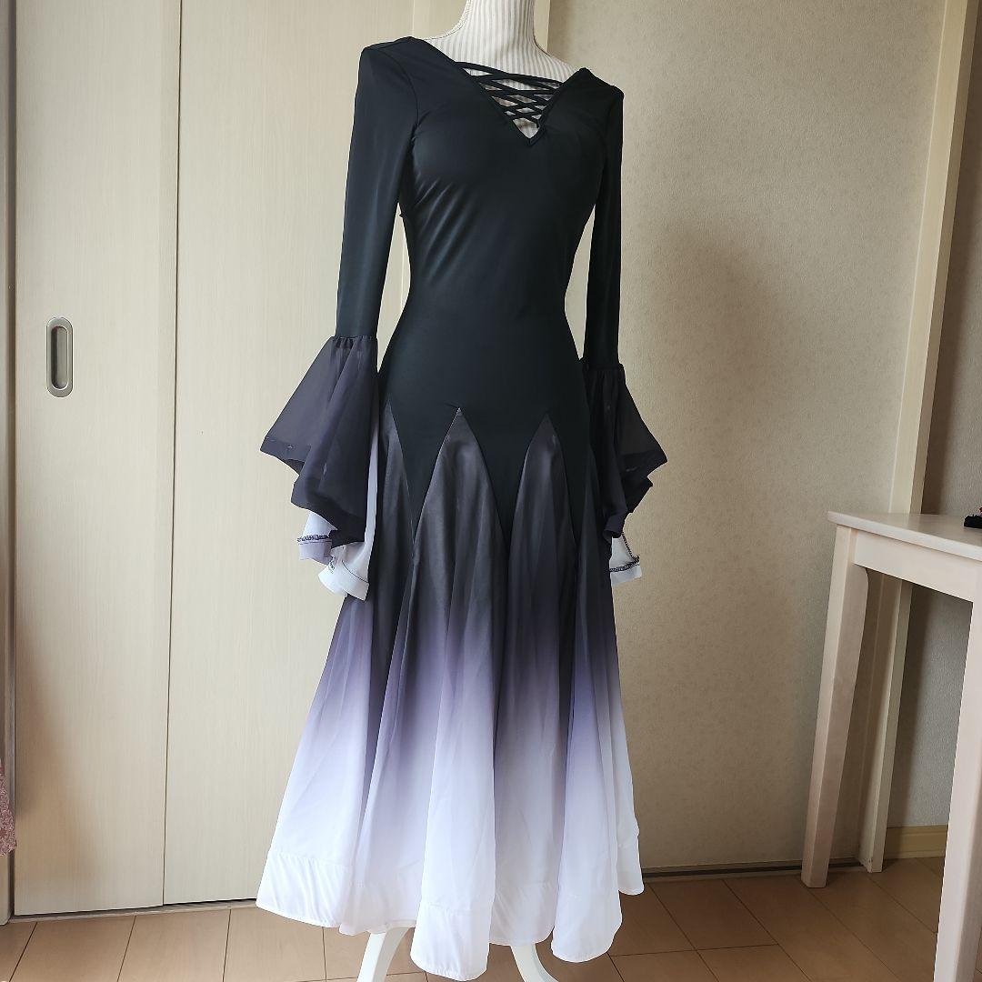 社交ダンスドレス 黒と紫のグラデーション