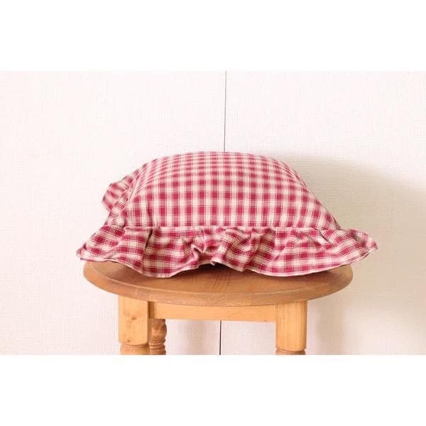 ソファ ピロークッション カントリー 北欧 チェック ナチュラル 赤 リビング