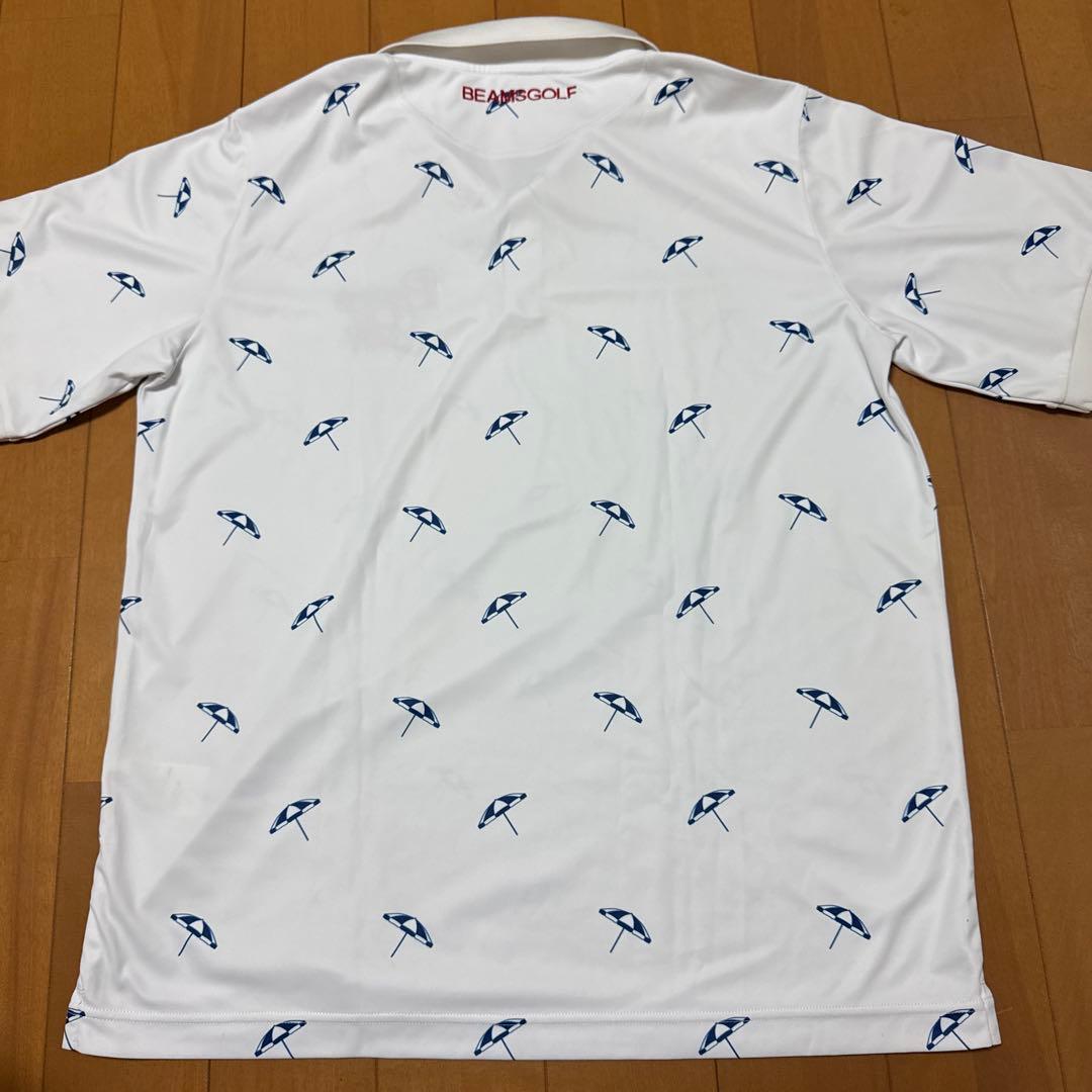 くまやん 美品　BEAMS GOLF ポロシャツ XL ホワイト 傘柄