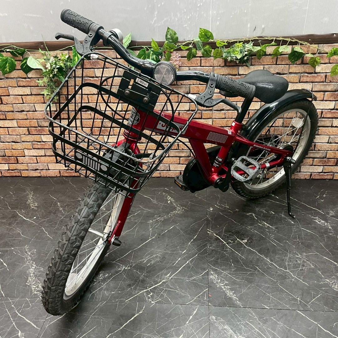 【118】子供用自転車 子供車 Jeep レッド 18インチ シングル