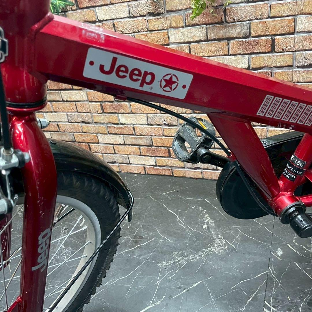 【118】子供用自転車 子供車 Jeep レッド 18インチ シングル