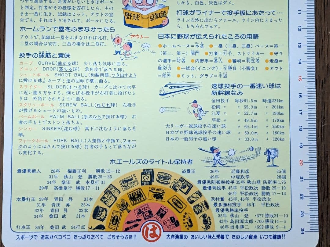 【希少】大洋ホエールズ　昭和　下敷き