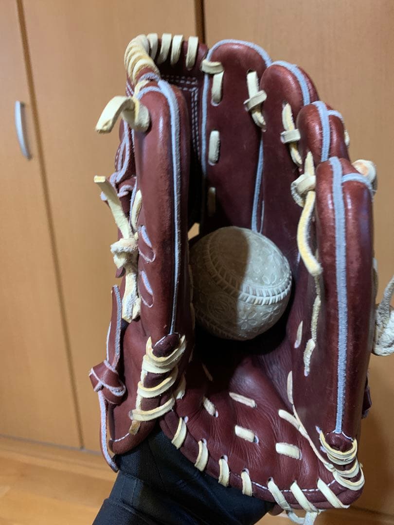 【最終価格】Zeems 軟式グローブ 茶色 ストライプデザイン