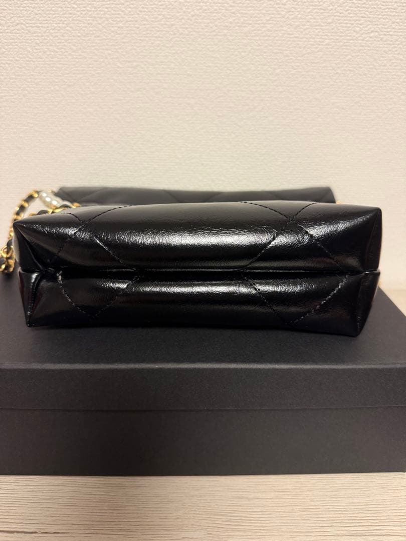 CHANEL ブラックレザー ショルダーバッグ ノベルティ 2way ポーチ付き