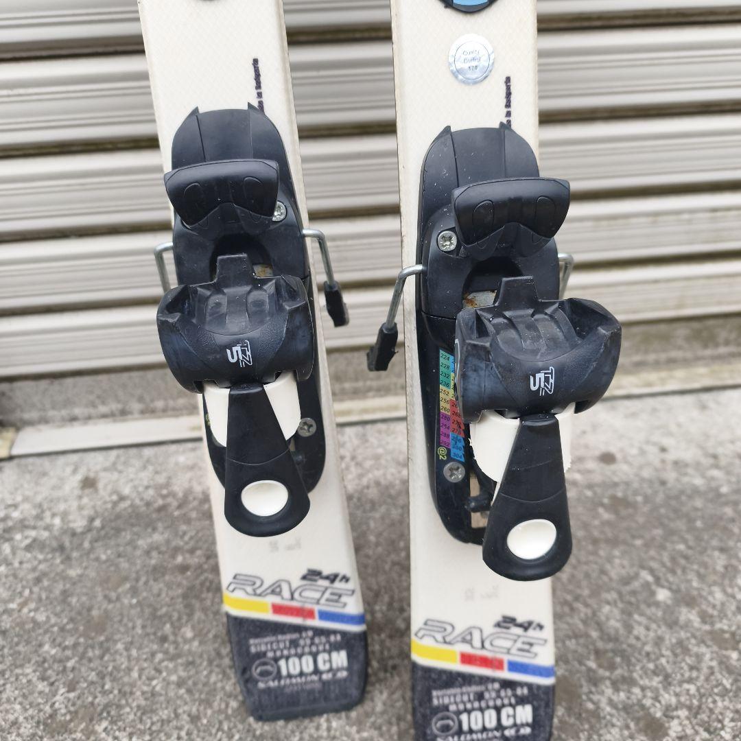 子供　ジュニア　SALOMON 24 HOURS スキー板 ホワイト　100cm