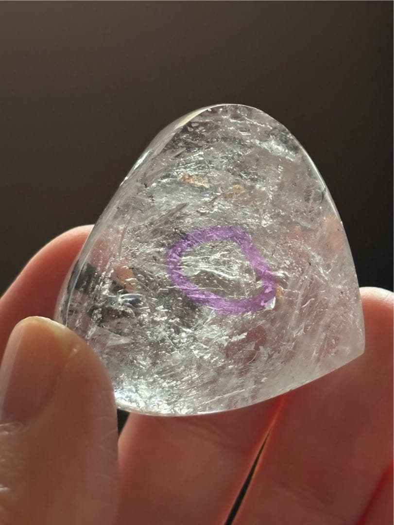 水入り水晶　ハート型　34g エレスチャル　　エンハイドロ　お守りにも　天然石