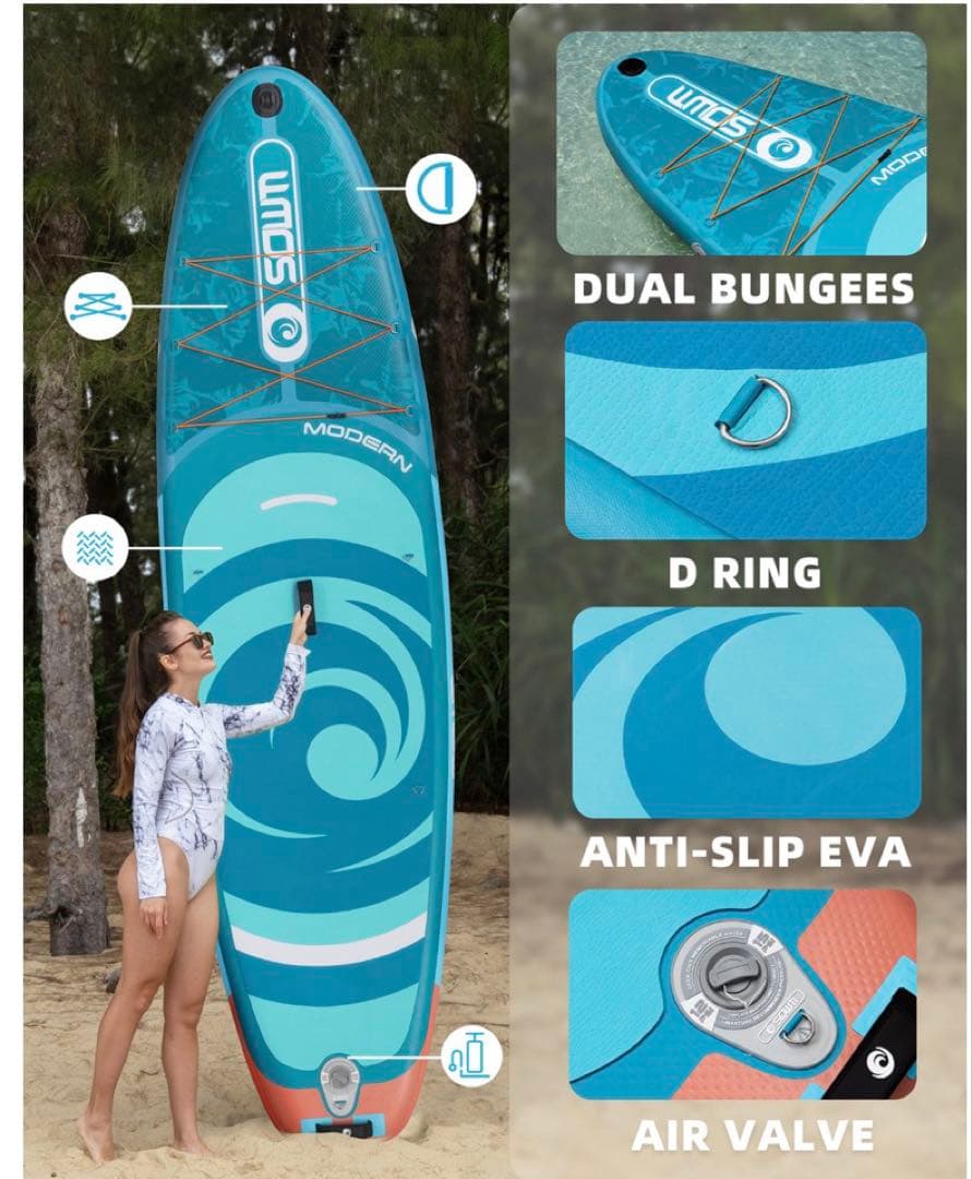 インフレータブル supボード⭐️サップボード ブルー 10'6''*33\"*6\"